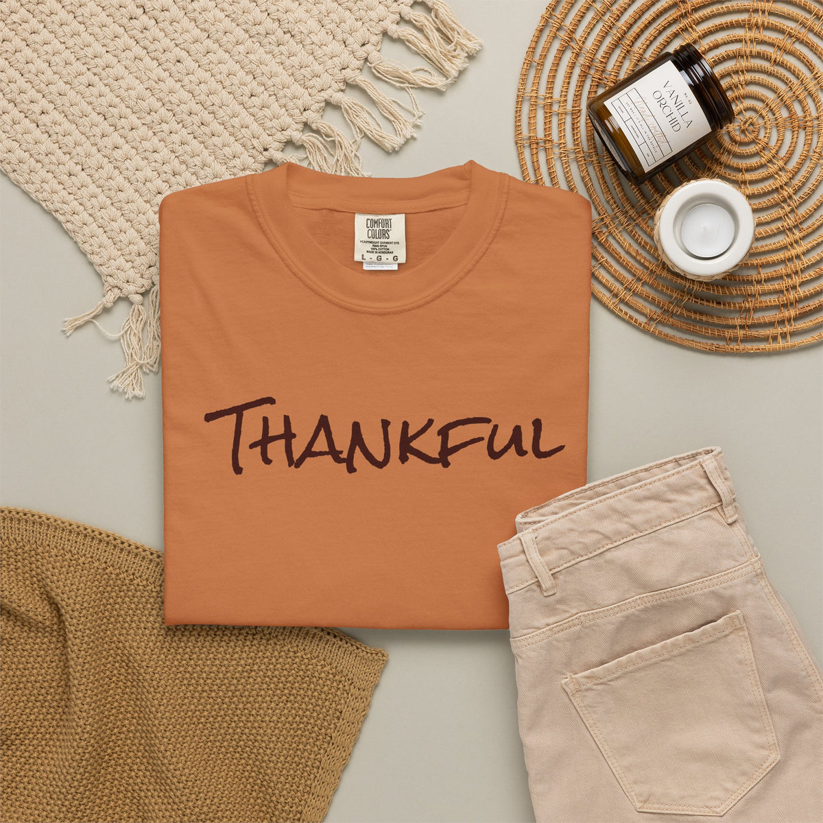 Thankful Unisex Comfort Colors T-Shirt – Gratitude Thanksgiving Tee