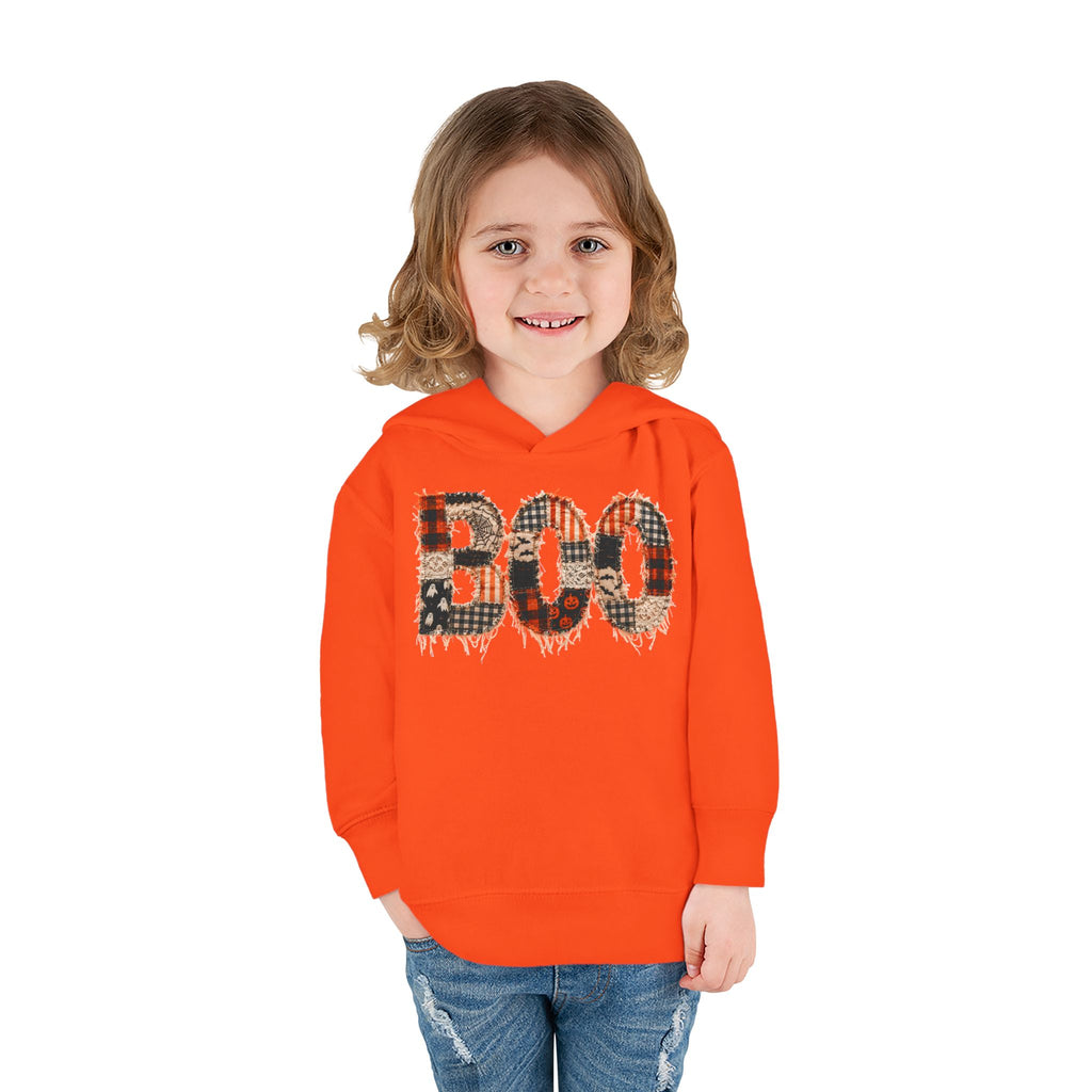 Toddler Hoodie - "BOO" Plaid Halloween Pullover