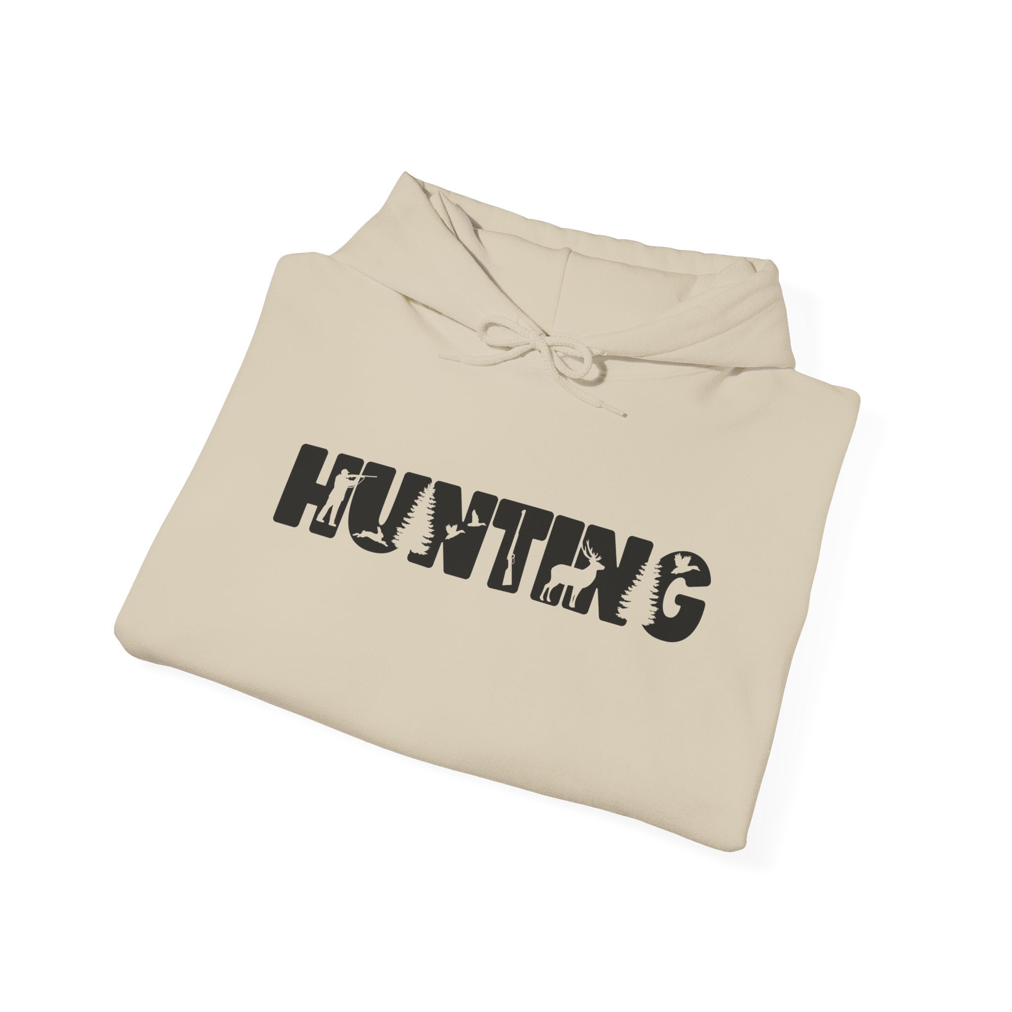 Hunting Camouflage Hoodie — 'HUNTING' Military Stencil Pullover