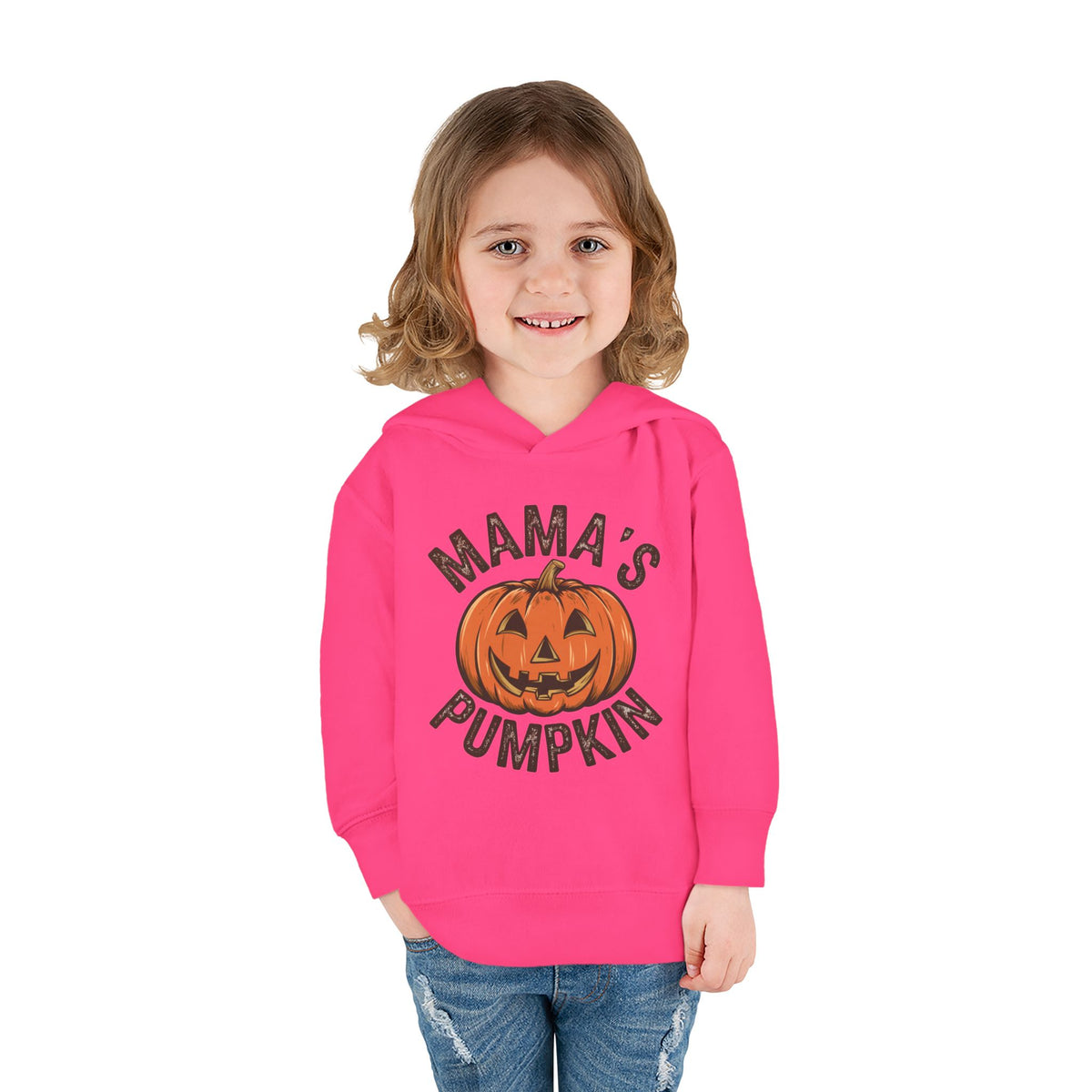 Toddler Hoodie — "Mama's Pumpkin" Halloween Jack-o'-Lantern Pullover
