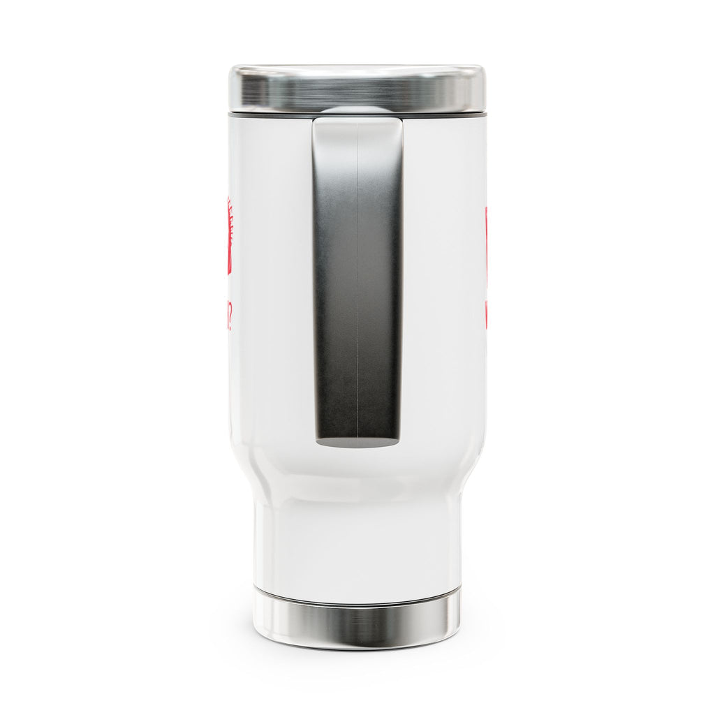 WTF Where’s the Fish — 14oz Stainless Steel Travel Mug with Handle