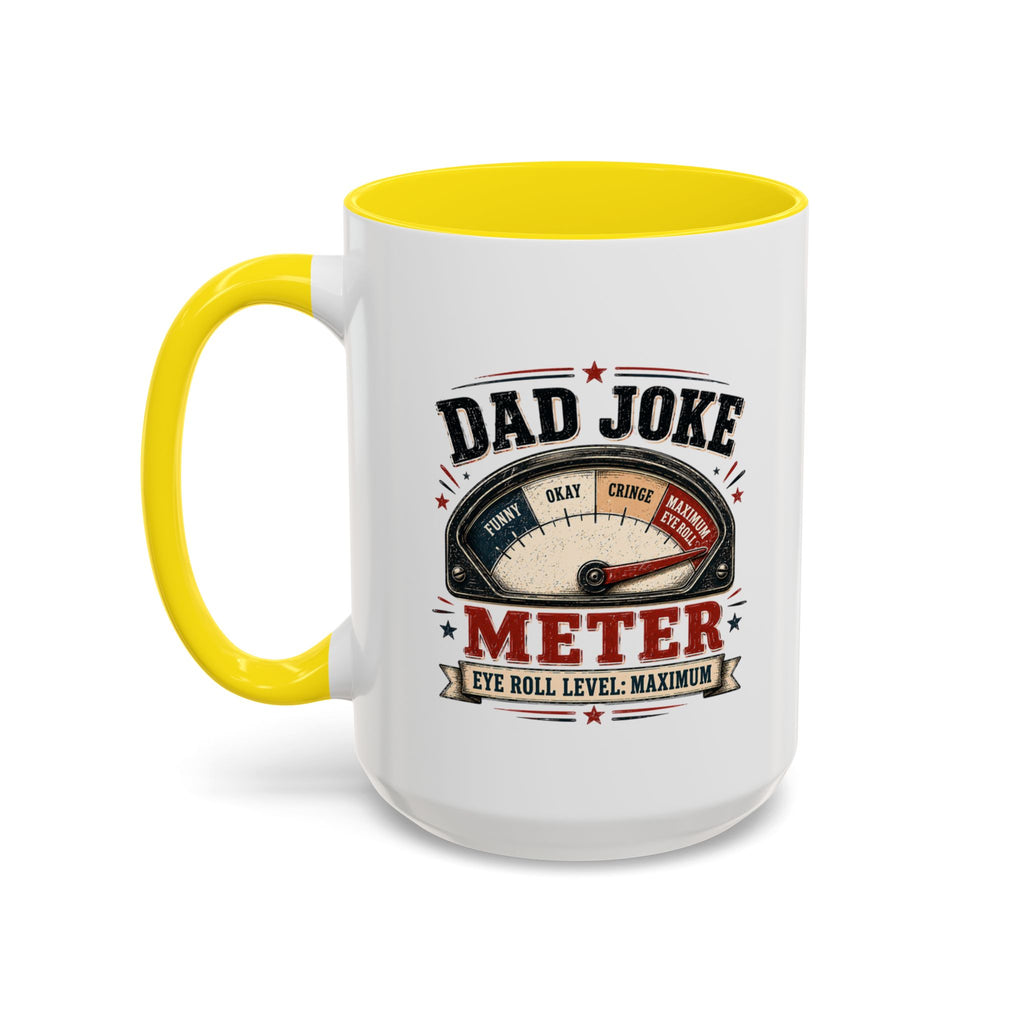 Dad Joke Meter Accent Coffee Mug — Funny Father’s Day Gift | 11oz & 15oz