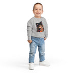 Toddler Sweatshirt — Cute Black Cat Costume Kid's Halloween Sweatshirt with Candy Basket