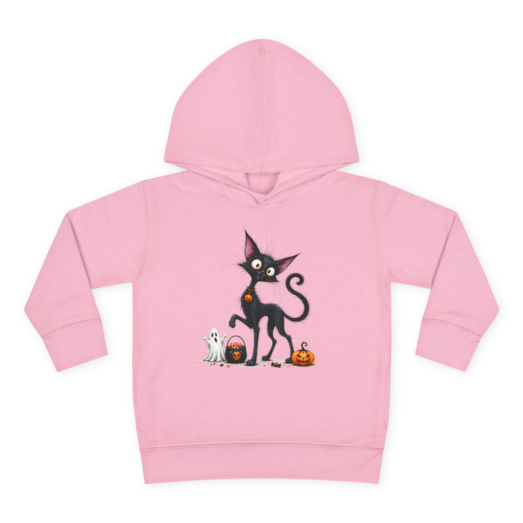 Toddler Halloween Cat Hoodie – Cute Black Kitty with Pumpkins Pullover