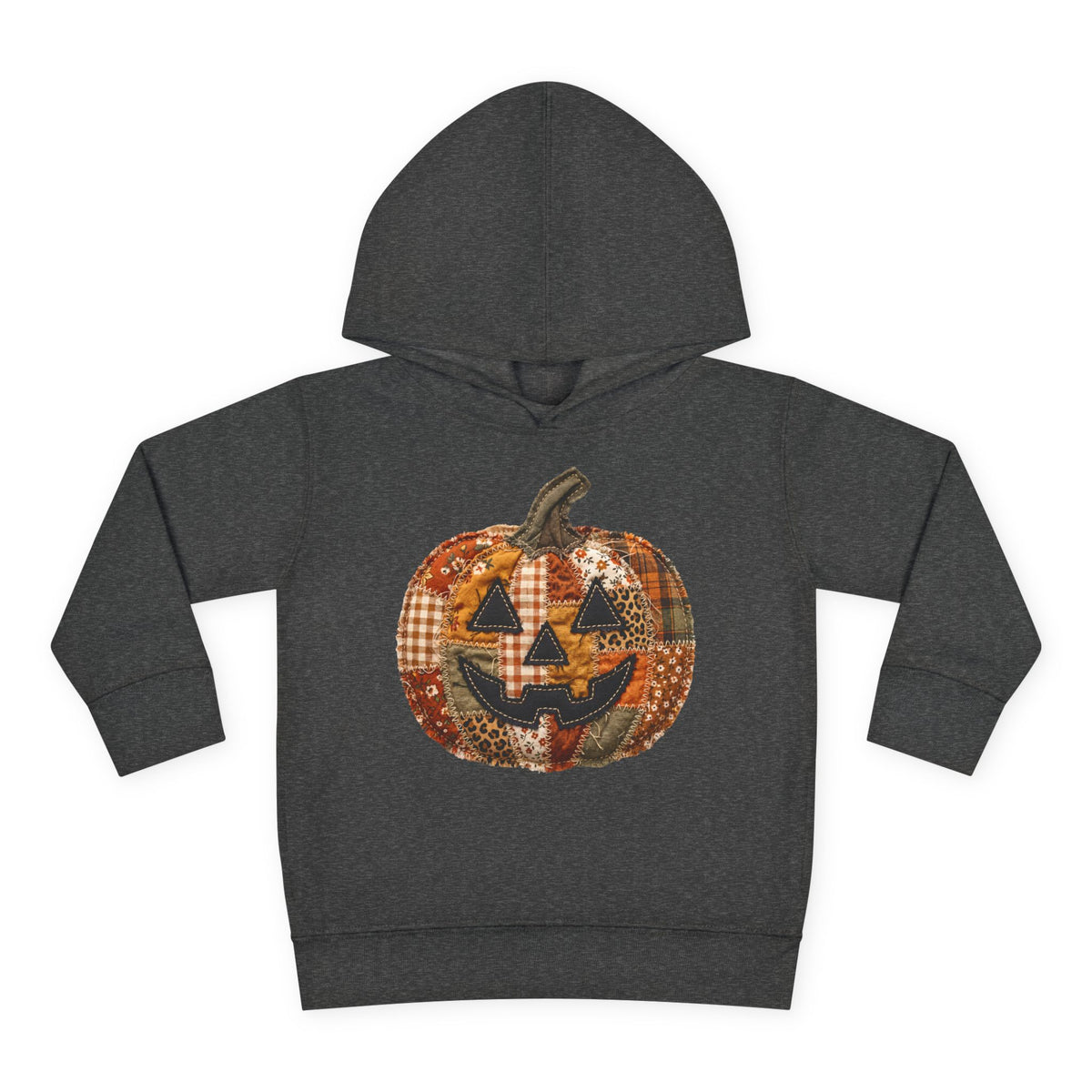 Toddler Halloween Pumpkin Hoodie — Patchwork Jack-O'-Lantern Pullover