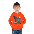 Toddler Hoodie — Halloween Custom Initial Pullover (Witch Hat, Pumpkin & Ghosts)