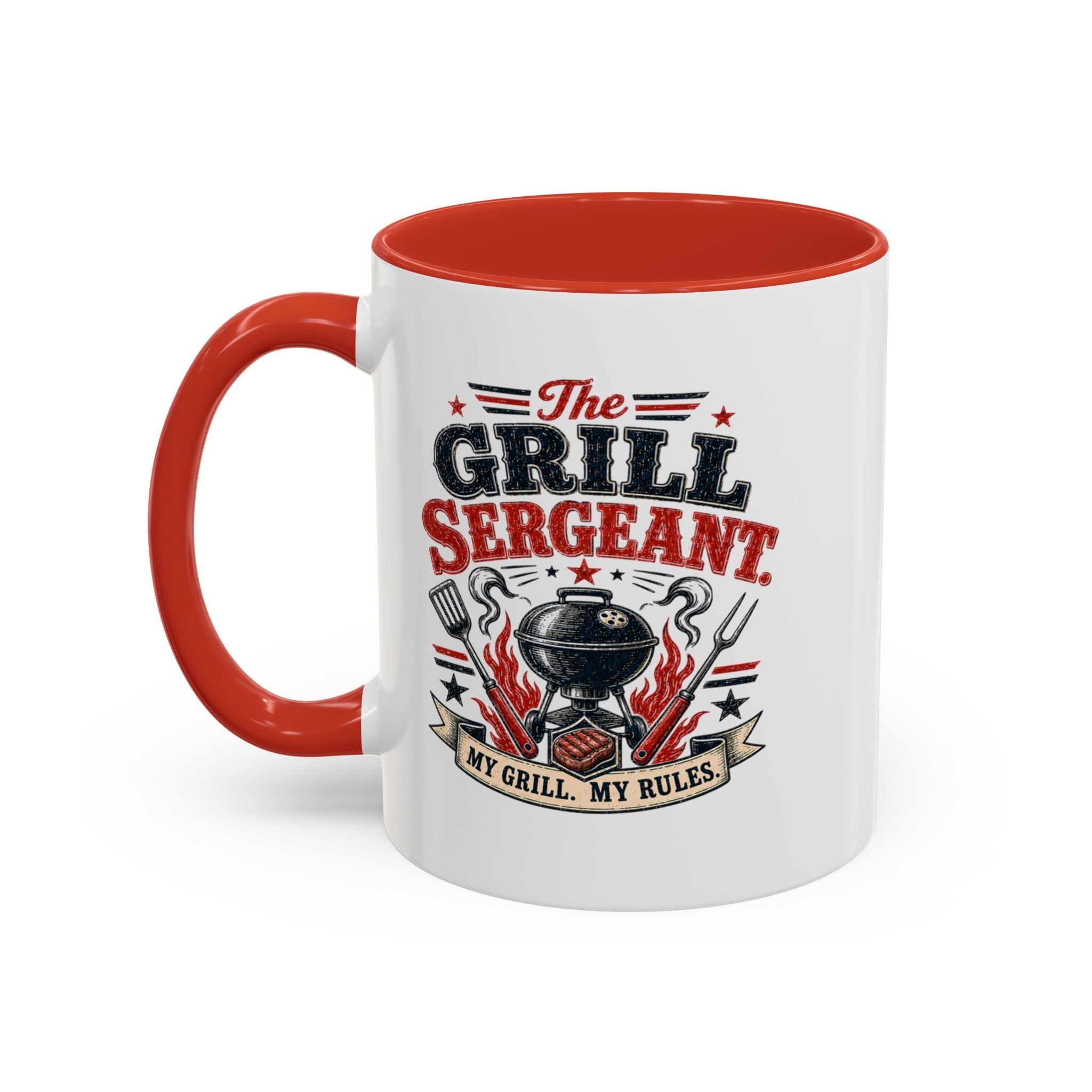Grill Sergeant Accent Mug – "My Grill, My Rules" Coffee Cup (11/15oz)