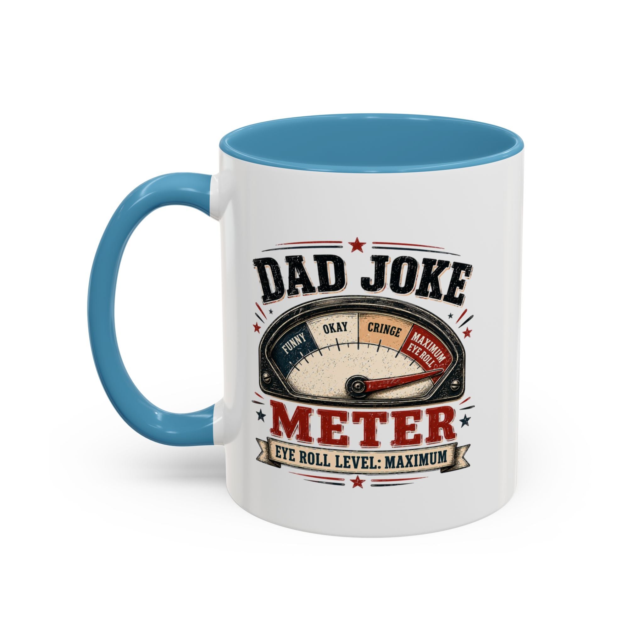 Dad Joke Meter Accent Coffee Mug — Funny Father’s Day Gift | 11oz & 15oz