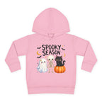 Toddler Hoodie — "Spooky Season" Cute Ghost, Skeleton & Black Cat Halloween Pullover