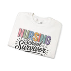 Nursing School Survivor Sweatshirt — Cozy Crewneck for Nursing Students & Graduates