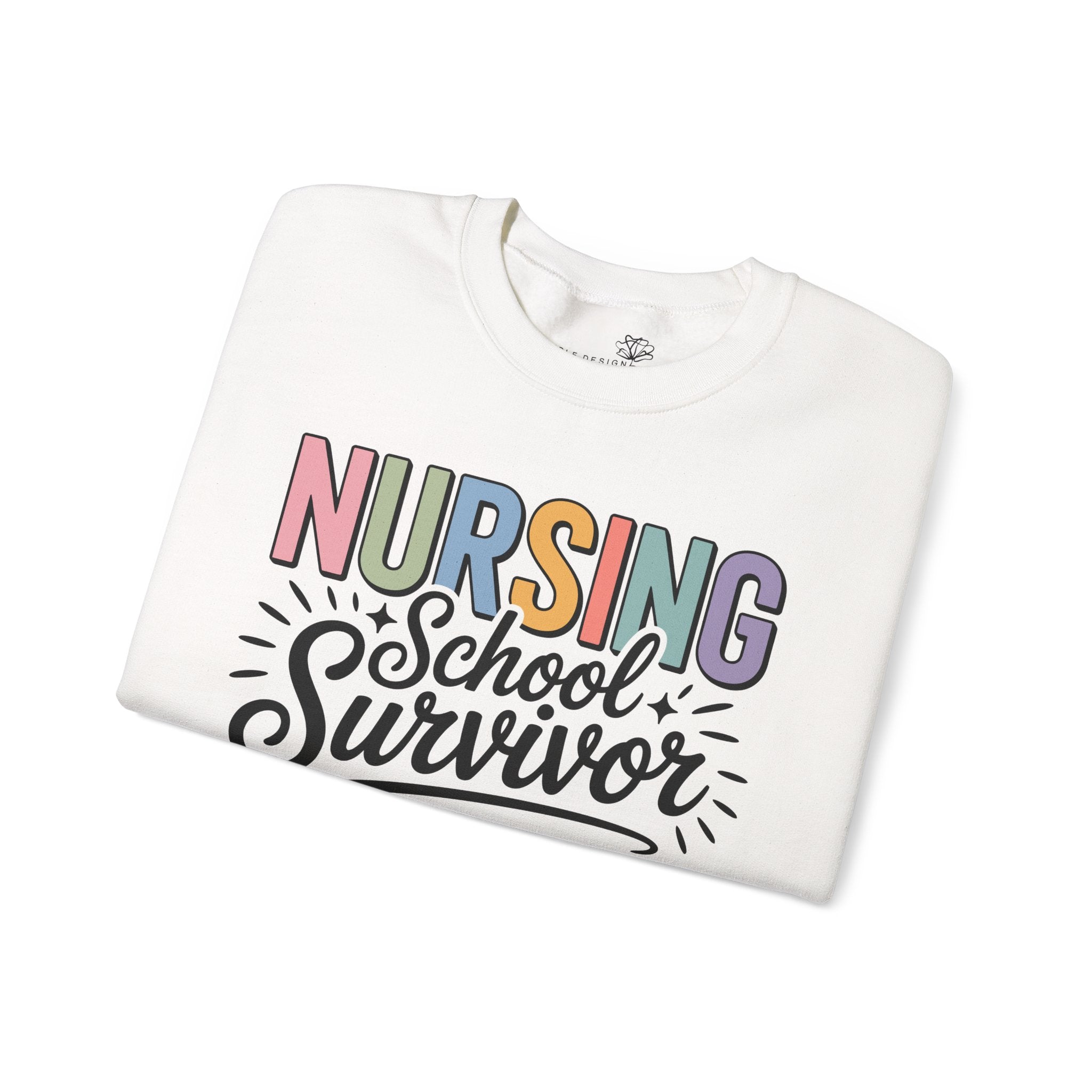 Nursing School Survivor Sweatshirt — Cozy Crewneck for Nursing Students & Graduates