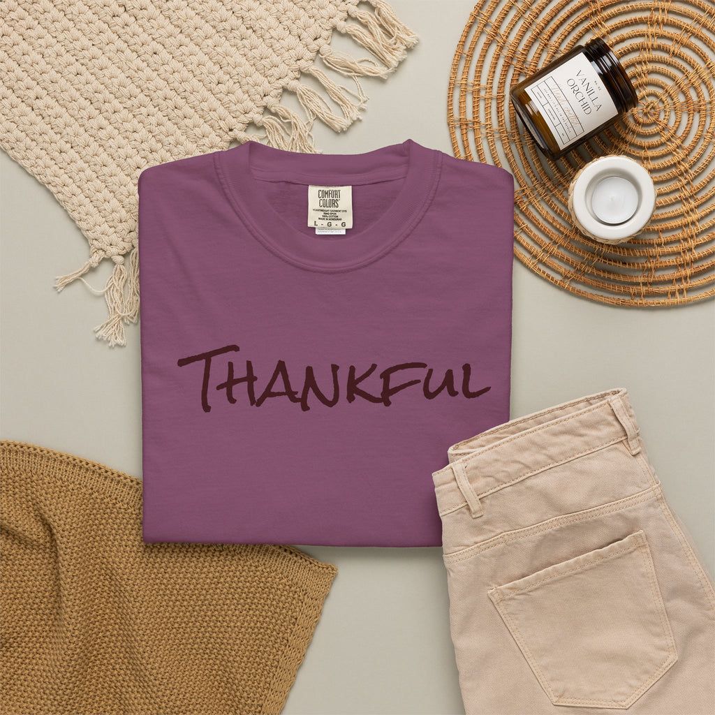 Thankful Unisex Comfort Colors T-Shirt – Gratitude Thanksgiving Tee