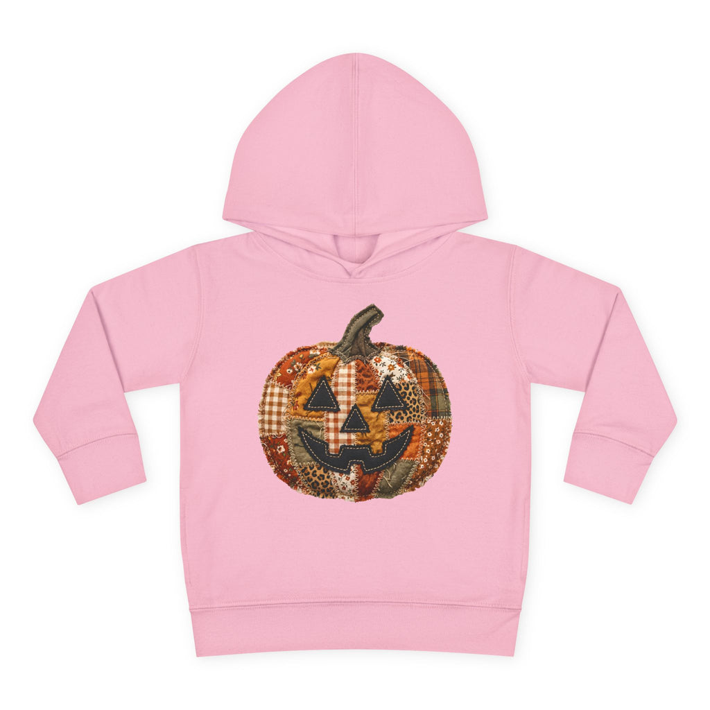 Toddler Halloween Pumpkin Hoodie — Patchwork Jack-O'-Lantern Pullover