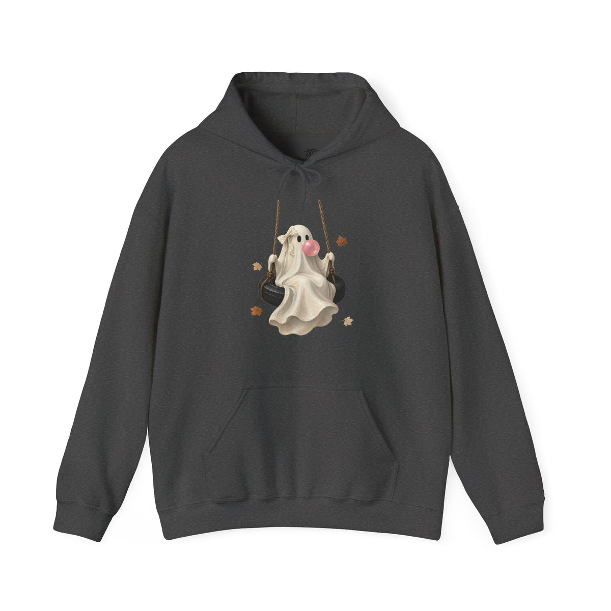 Cute Bubblegum Ghost on a Swing - Halloween Hoodie