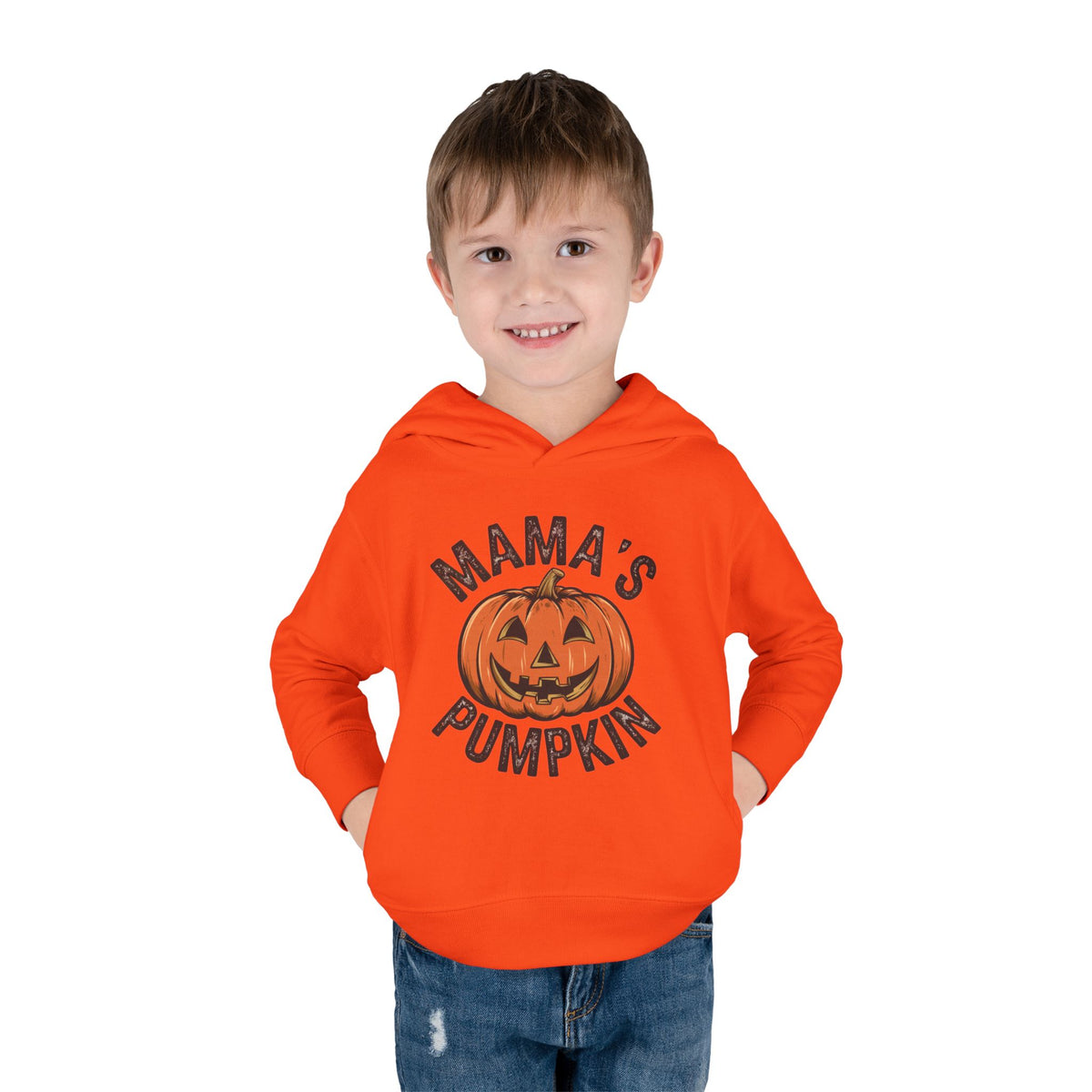 Toddler Hoodie — "Mama's Pumpkin" Halloween Jack-o'-Lantern Pullover