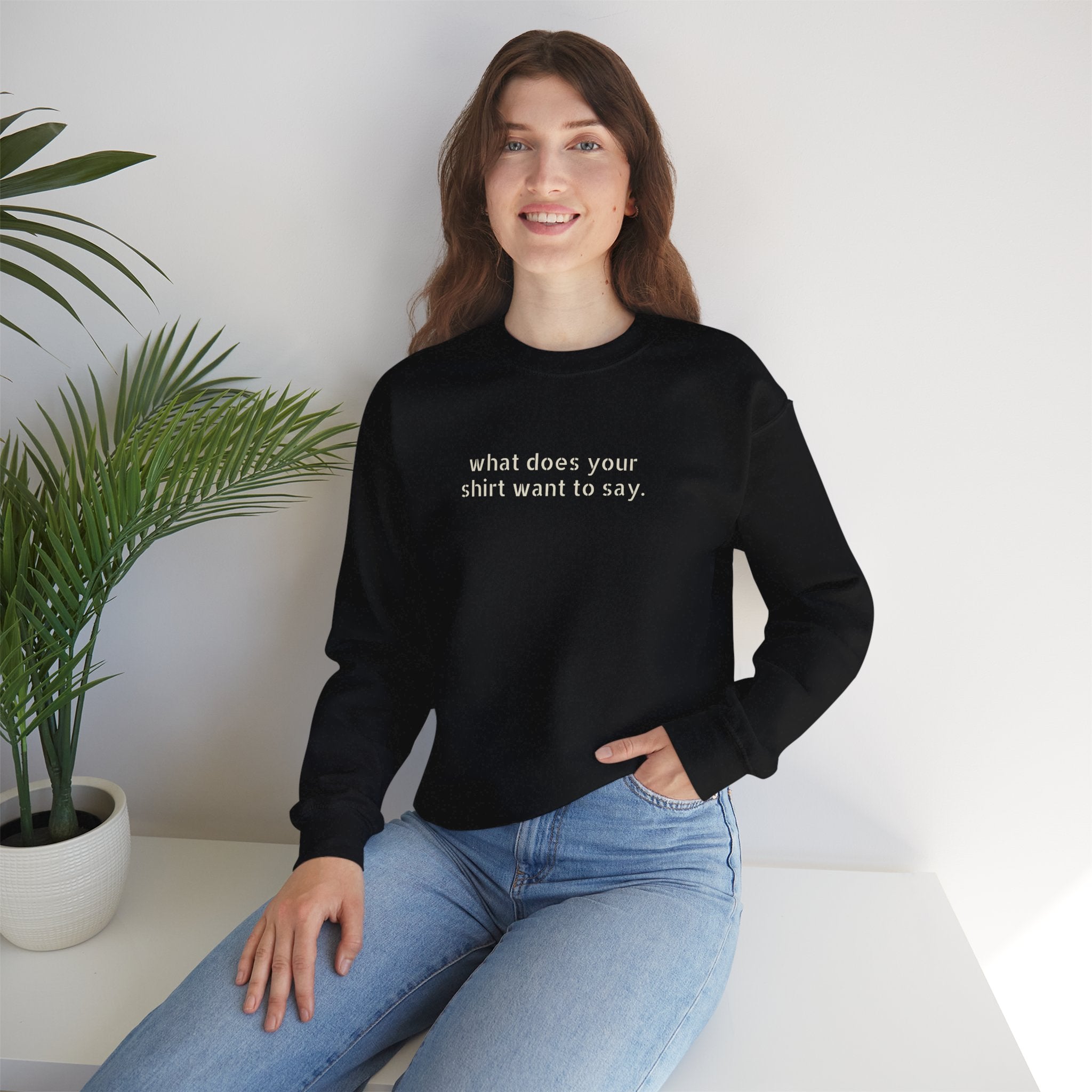 Custom Text Crewneck Sweatshirt — Say It Your Way