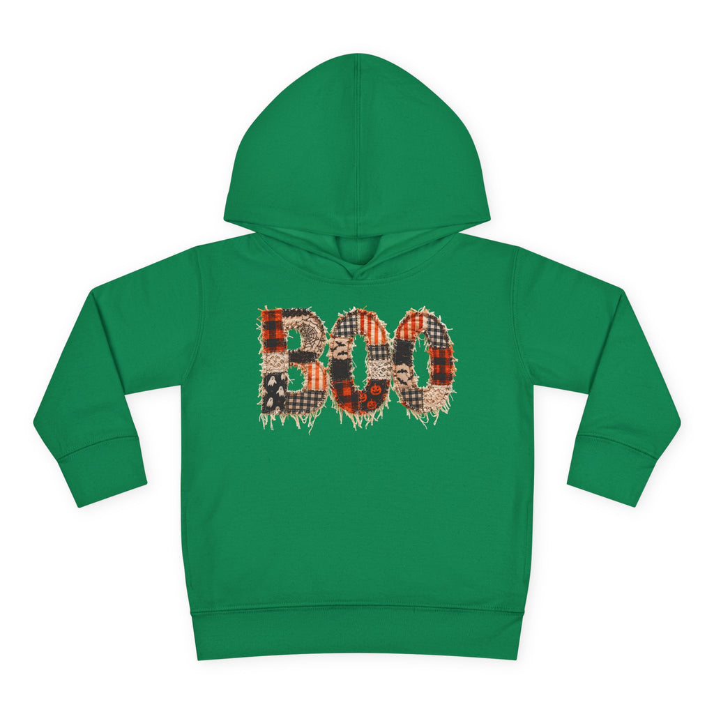 Toddler Hoodie - "BOO" Plaid Halloween Pullover
