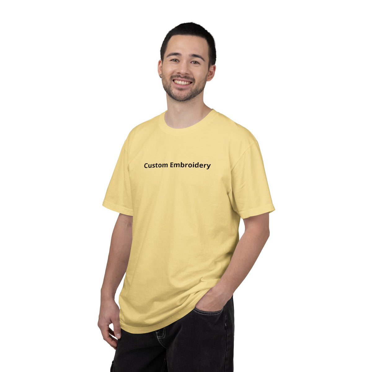 EMBROIDERED Custom Text Comfort Colors Unisex (Light Colors/Shades) T-Shirt
