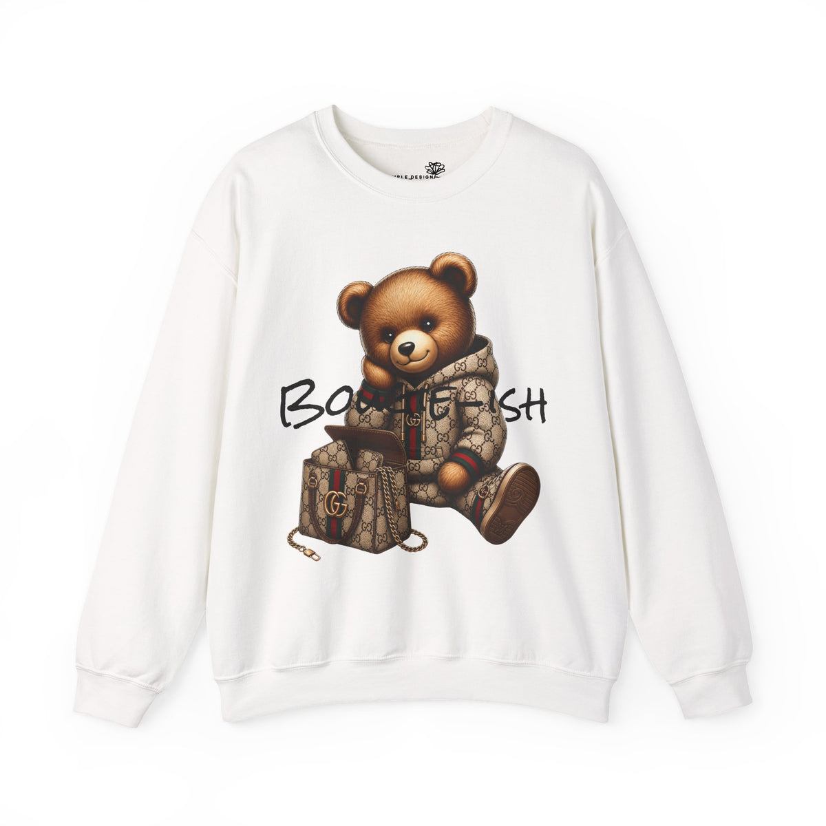 Cute Luxury Bear Bougie-ish Graphic - Pullover Sweatshirt