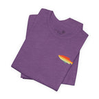 Fish Icon Tee — Small Rainbow Fish Chest Graphic T-Shirt