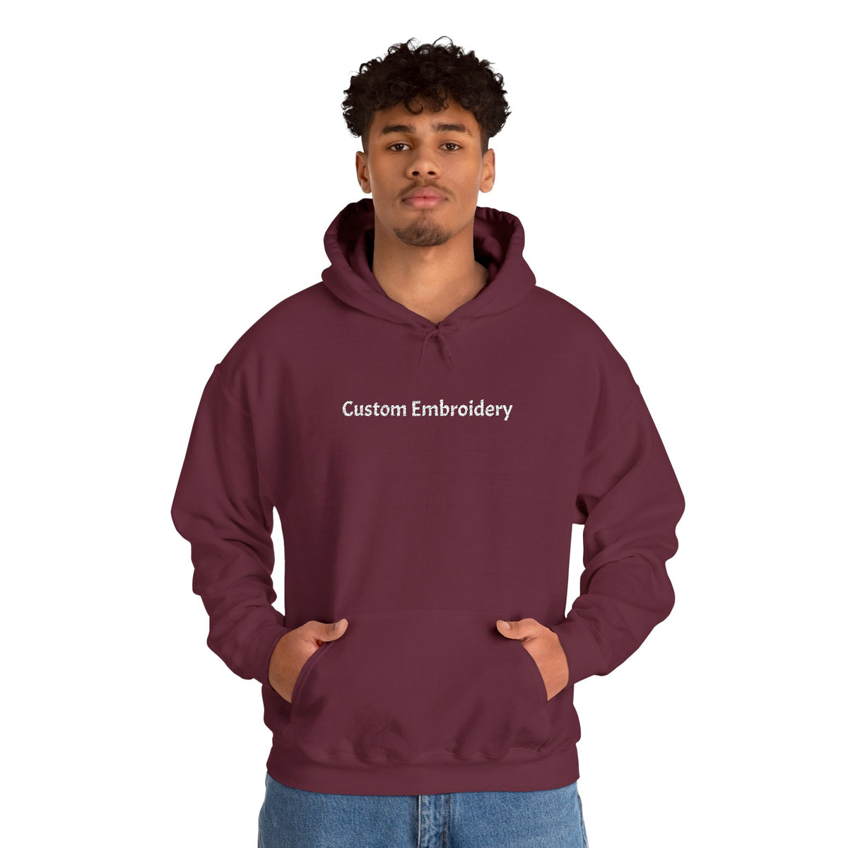 EMBROIDERED Custom Text (Dark Colors/Shades) Cozy Unisex Hoodies