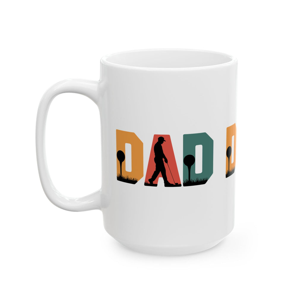 Dad Golf Mug — Vintage Golf Silhouette Ceramic Coffee Cup | 11oz & 15oz