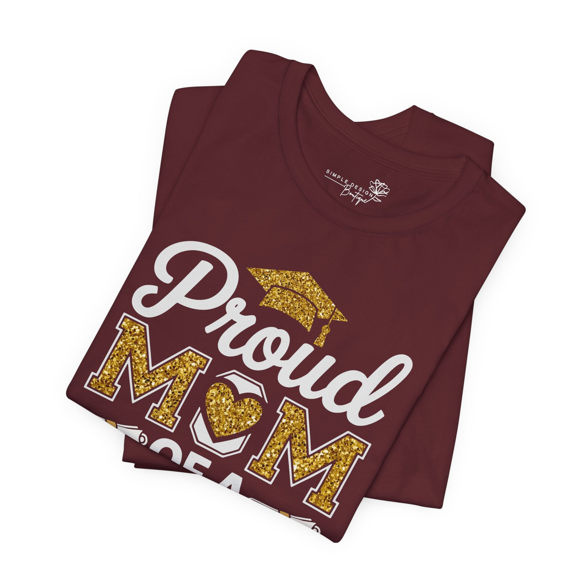 Proud Mom of a 2026 Graduate FRONT & BACK upload photo T-Shirt