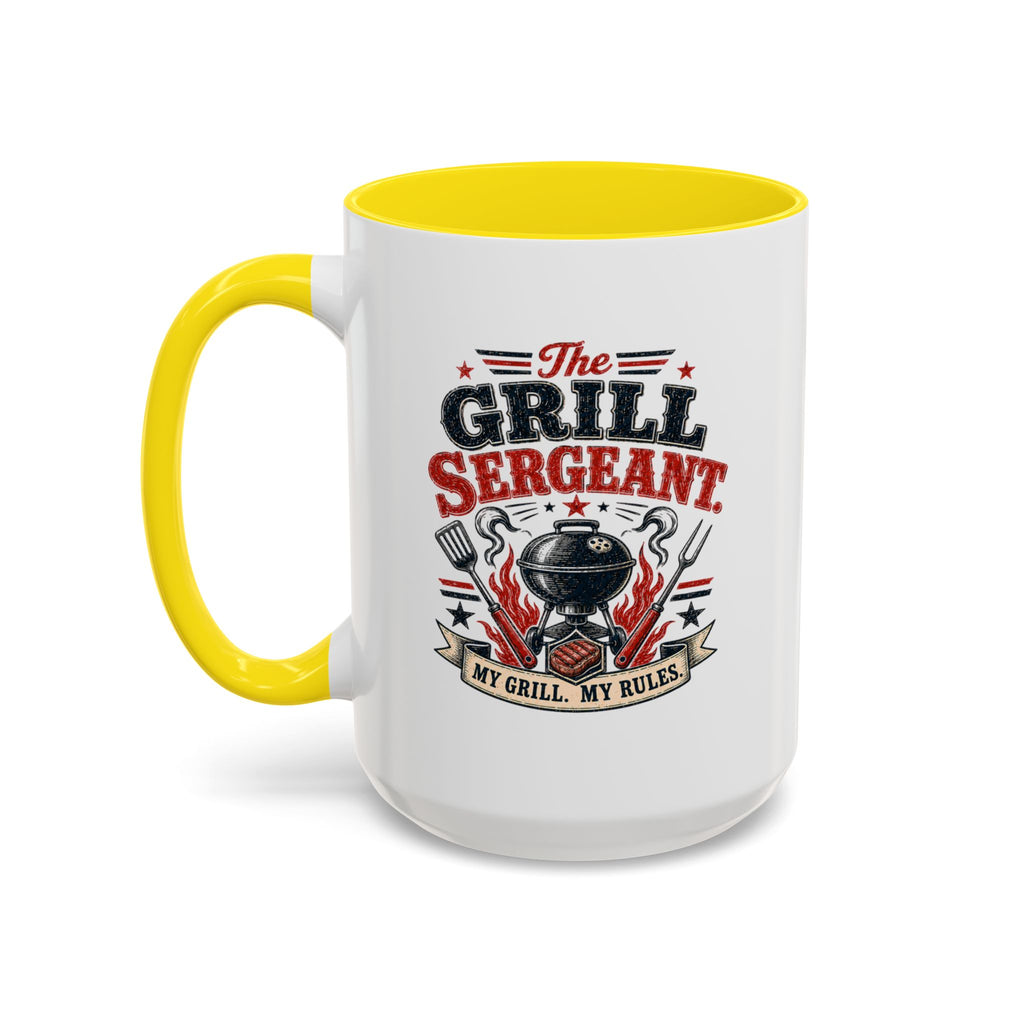 Grill Sergeant Accent Mug – "My Grill, My Rules" Coffee Cup (11/15oz)