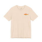 Fish Icon Tee — Small Rainbow Fish Chest Graphic T-Shirt