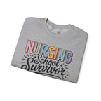 Nursing School Survivor Sweatshirt — Cozy Crewneck for Nursing Students & Graduates