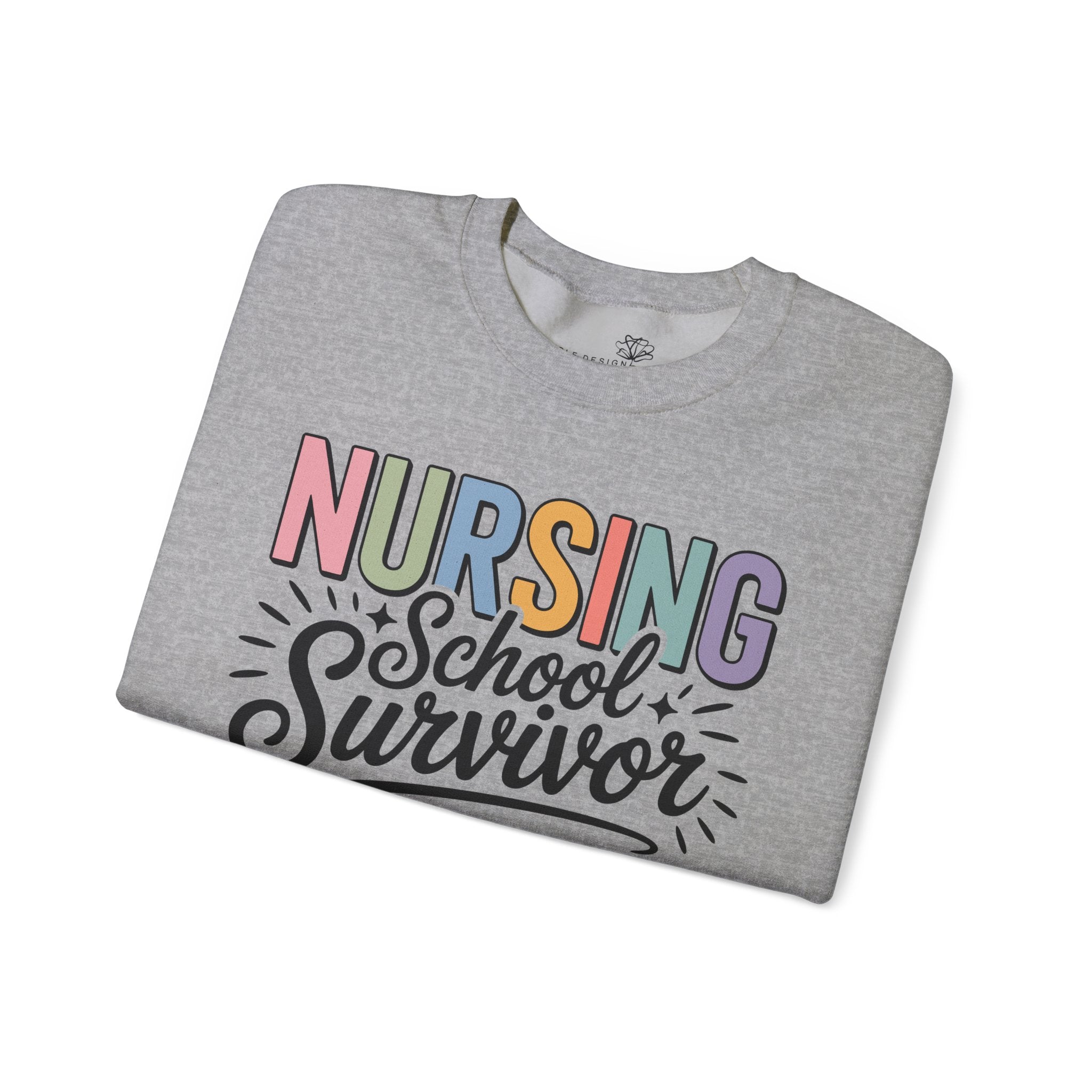 Nursing School Survivor Sweatshirt — Cozy Crewneck for Nursing Students & Graduates