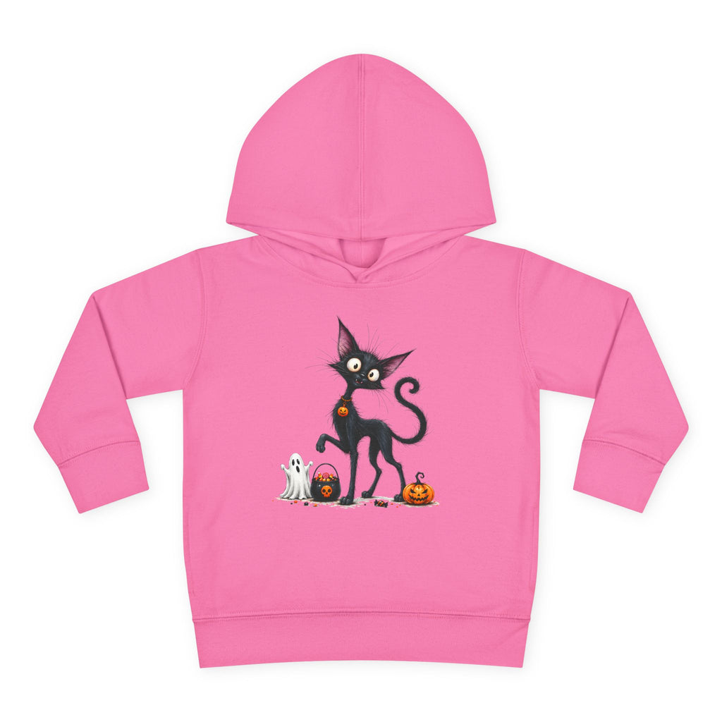 Toddler Halloween Cat Hoodie – Cute Black Kitty with Pumpkins Pullover