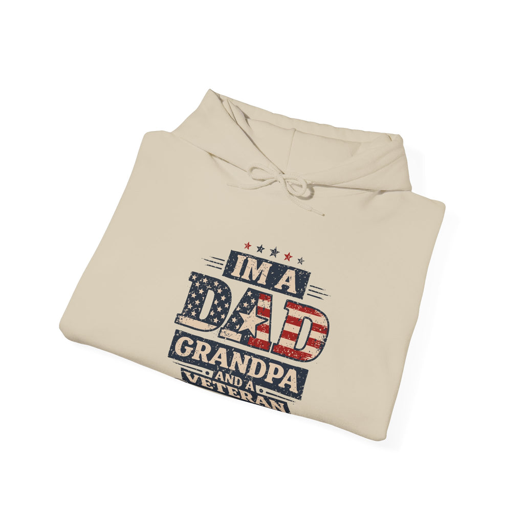 Men's Hoodie — "I'm a Dad, Grandpa & Veteran. Nothing Scares Me."
