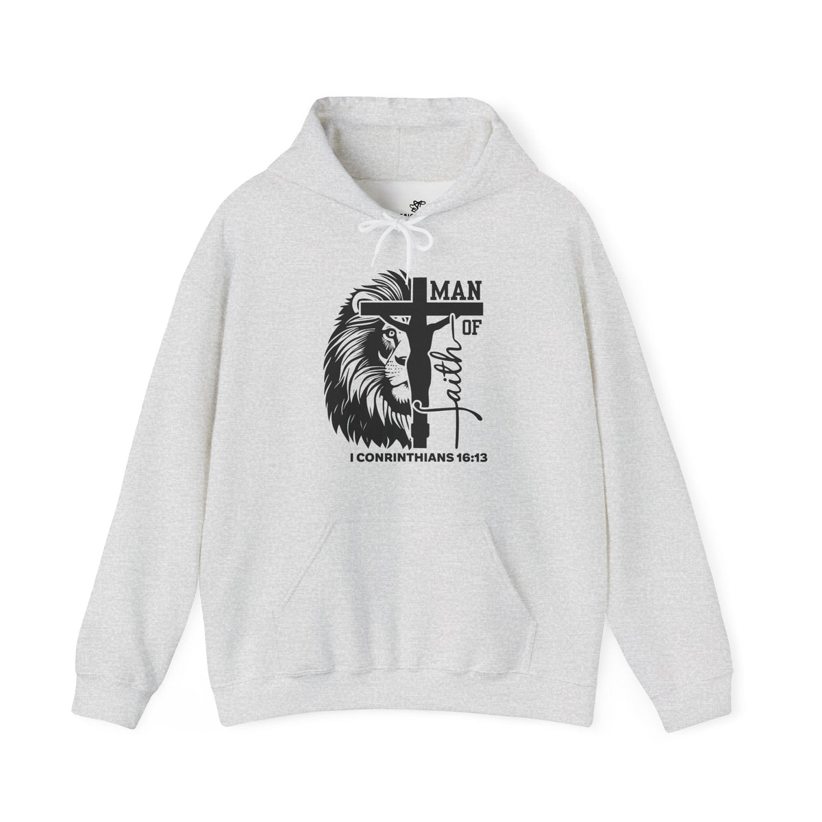 Man of Faith  Lion & Cross I Corinthians 16:13 Christian - Cozy Hoodie