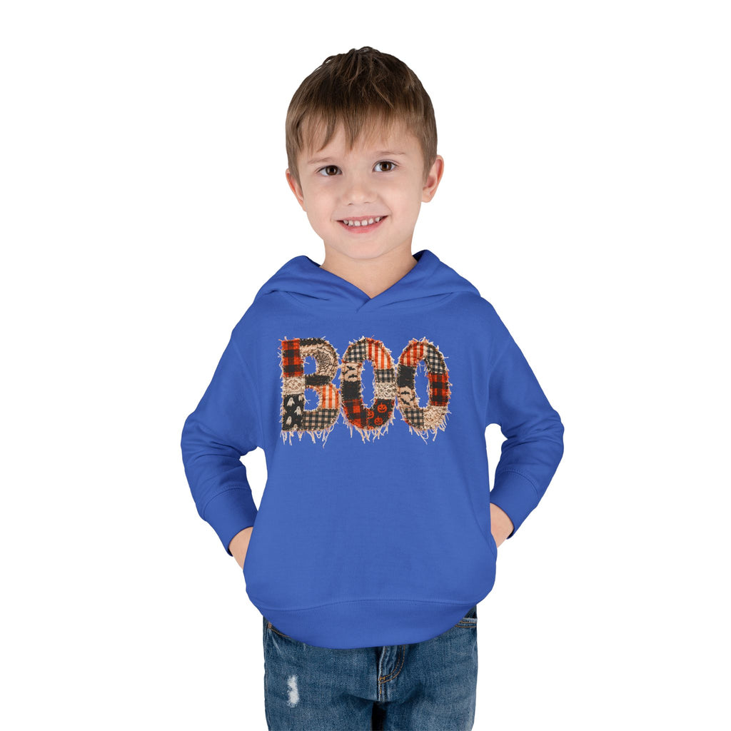 Toddler Hoodie - "BOO" Plaid Halloween Pullover