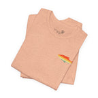 Fish Icon Tee — Small Rainbow Fish Chest Graphic T-Shirt