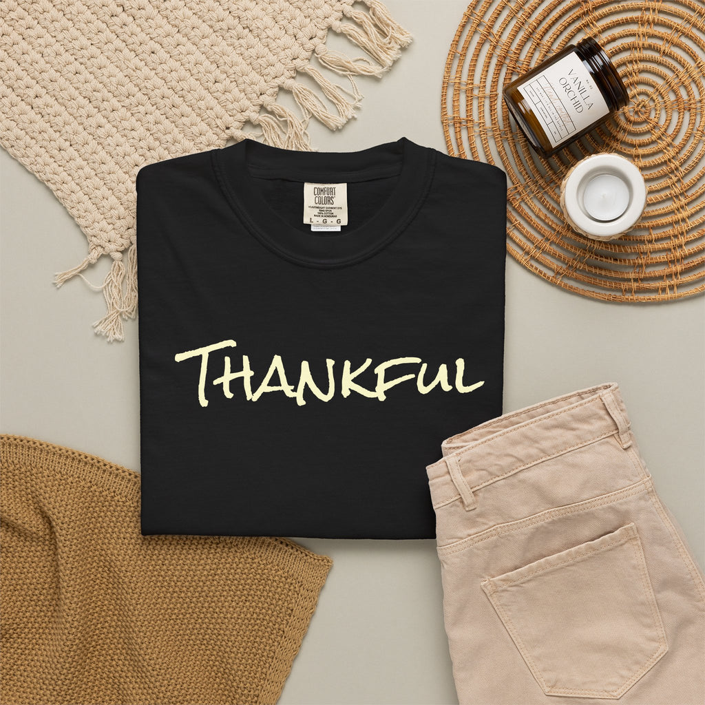 Thankful Unisex Comfort Colors T-Shirt – Gratitude Thanksgiving Tee