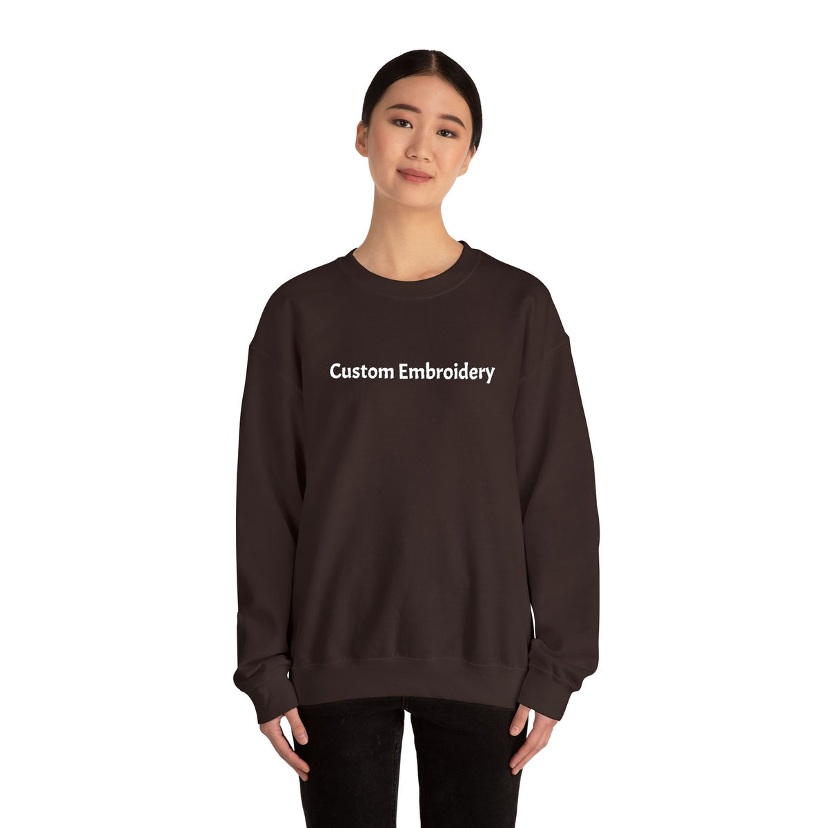 EMBROIDERED Custom Text (Dark Colors/Shades) Pullover Sweatshirts