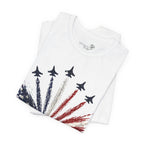 American Flag Jet Flyover T-Shirt — Patriotic 4th of July Tee
