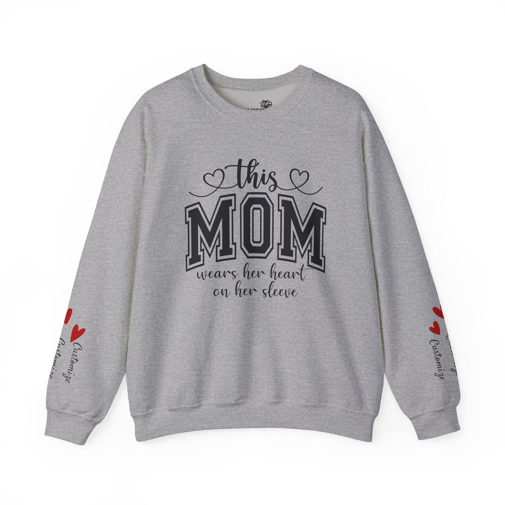 Mom Sweatshirt — Personalized Kids' Names on the Sleeve