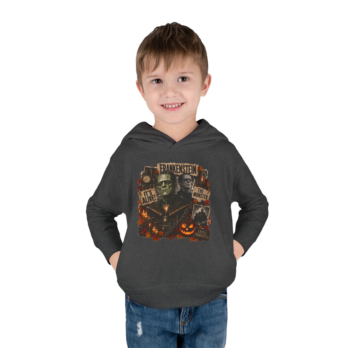 Frankenstein Toddler Hoodie - Cute Spooky Halloween Pullover