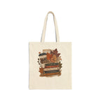 Autumn Stories Book Stack Tote Bag | Fall Canvas Bag