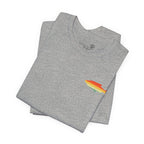 Fish Icon Tee — Small Rainbow Fish Chest Graphic T-Shirt