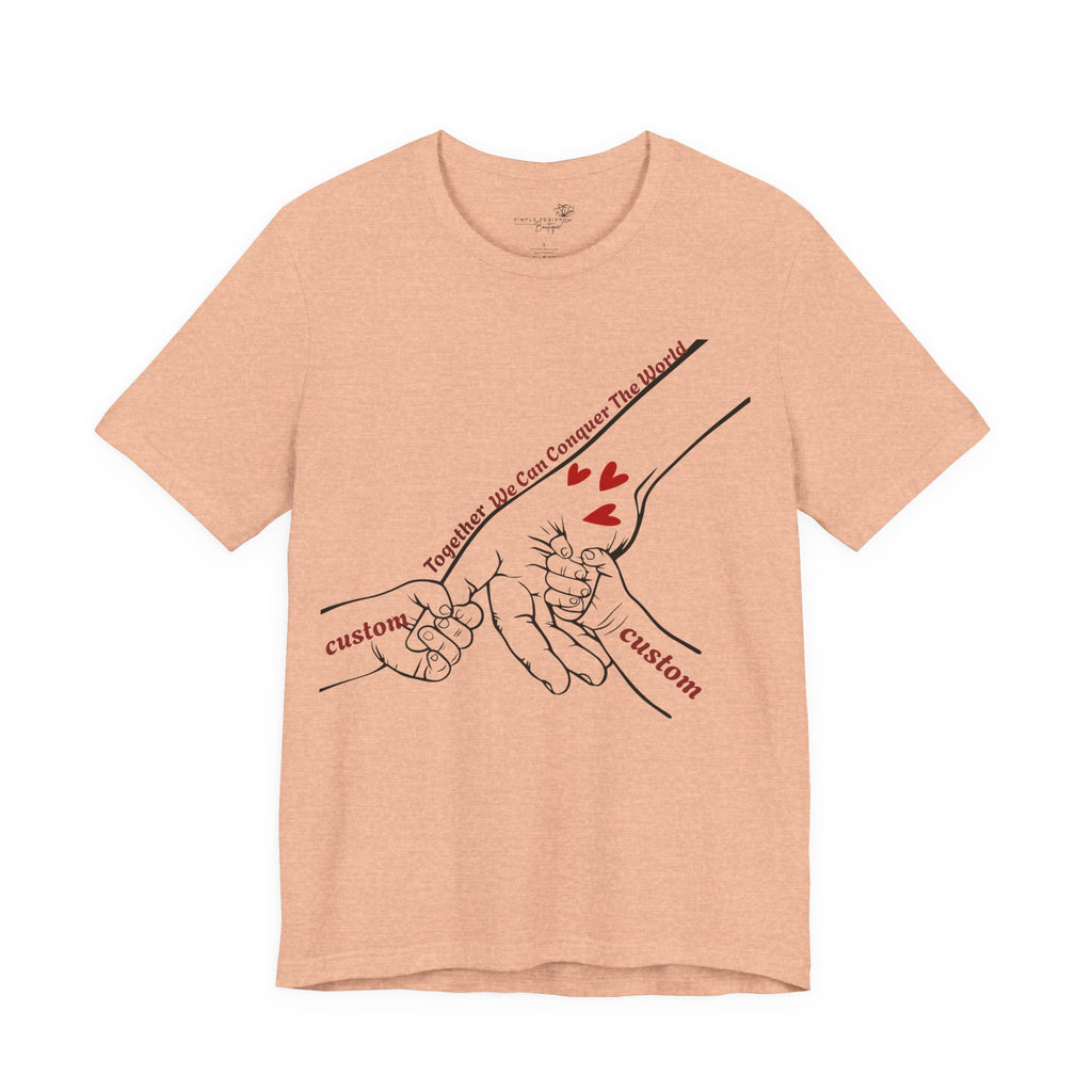 How Many Hands? Together We Can Conquer the World — Personalized Holding Hands T-Shirt