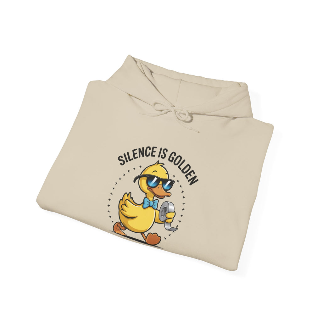 “Silence Is Golden, Duct Tape Is Silver” Funny Graphic - Cozy Hoodie