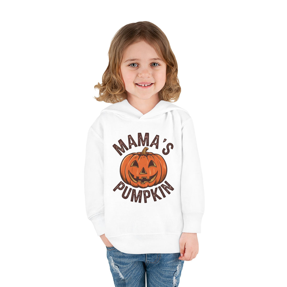 Toddler Hoodie — "Mama's Pumpkin" Halloween Jack-o'-Lantern Pullover