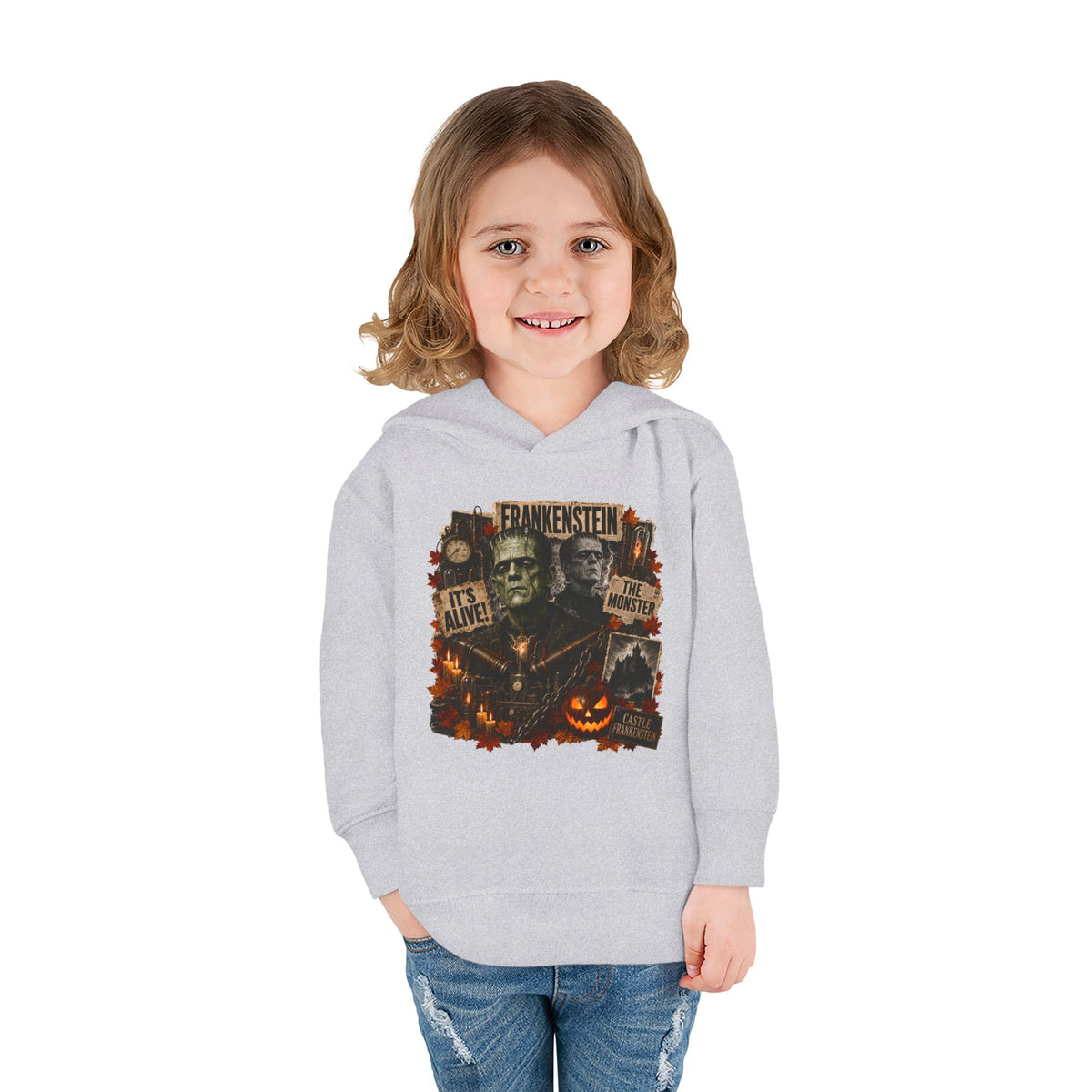 Frankenstein Toddler Hoodie - Cute Spooky Halloween Pullover