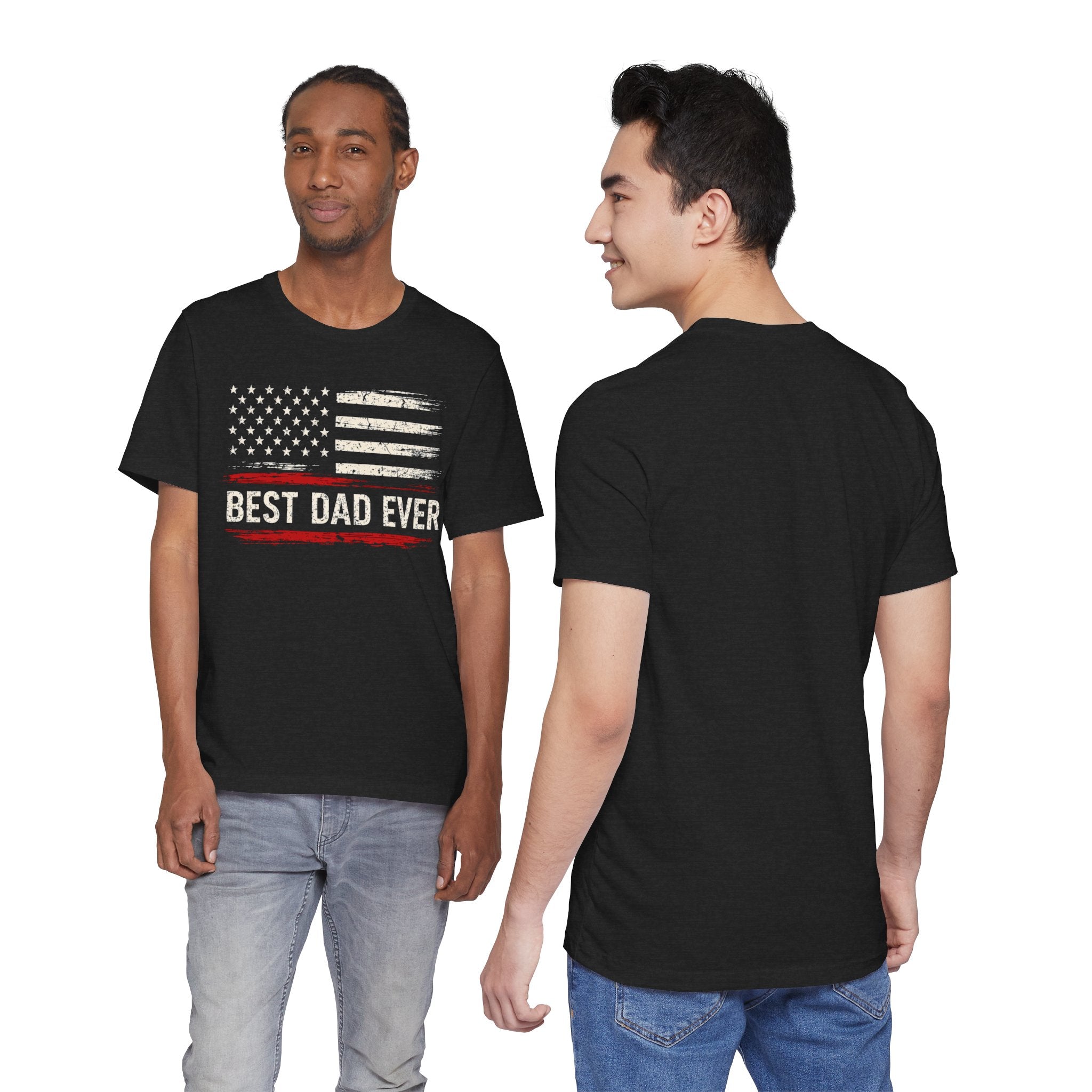 Best Dad Ever — American Flag T-Shirt | Vintage Patriotic Dad Tee