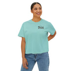 Class of 2026 FRONT & BACK Women's Boxy, Slightly Cropped Tee – Customize School Name Optional Graduation T‑Shirt
