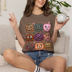 Patterned Comfort Colors Pumpkin Patch T-Shirt — Cute Halloween Jack-O'-Lanterns